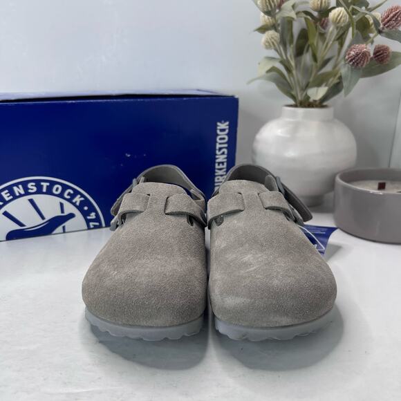 Birkenstock Tokio II Suede Clog Stone Coin Narrow Fit 1028309 Women 5/Men 3 NWB - Picture 2 of 10